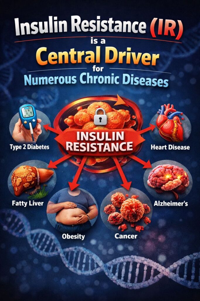 Insulin resistance (IR) is a central driver for numerous chronic diseases
